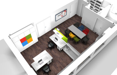 Pespektive geplantes Büro Perspektive eines geplanten Büros mit Besprechungstisch